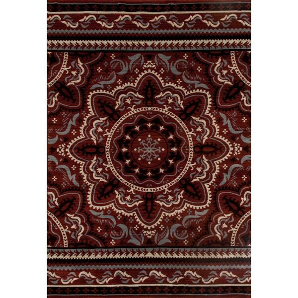 Art Carpet 4 X 6 Ft. Milan Collection Fanciful Woven Area Rug, Red 24415